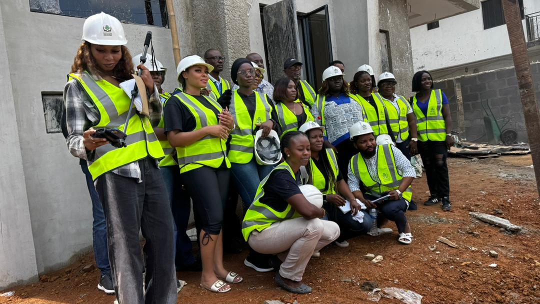 Advanced Diploma students on a live residential site visit in Lagos